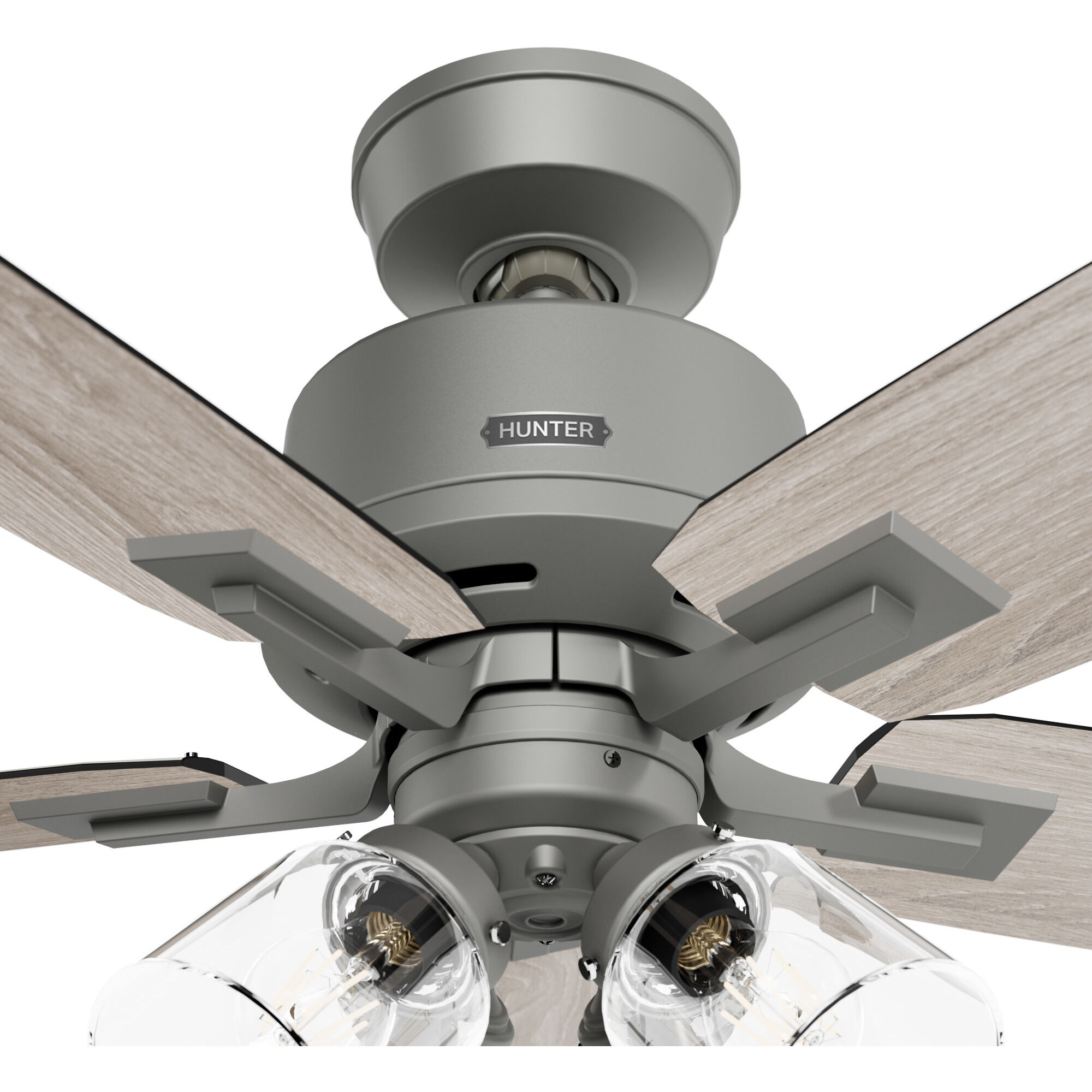 Gatlinburg 52 inch Matte Silver with Light Gray Oak Blades Ceiling Fan