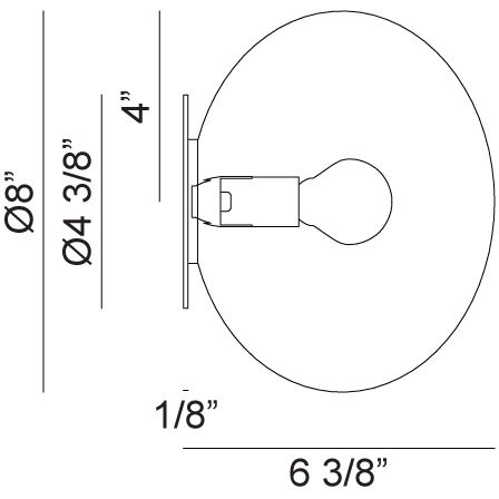 Mayu Wall Sconce Wall Light in Chrome and Opal Glass