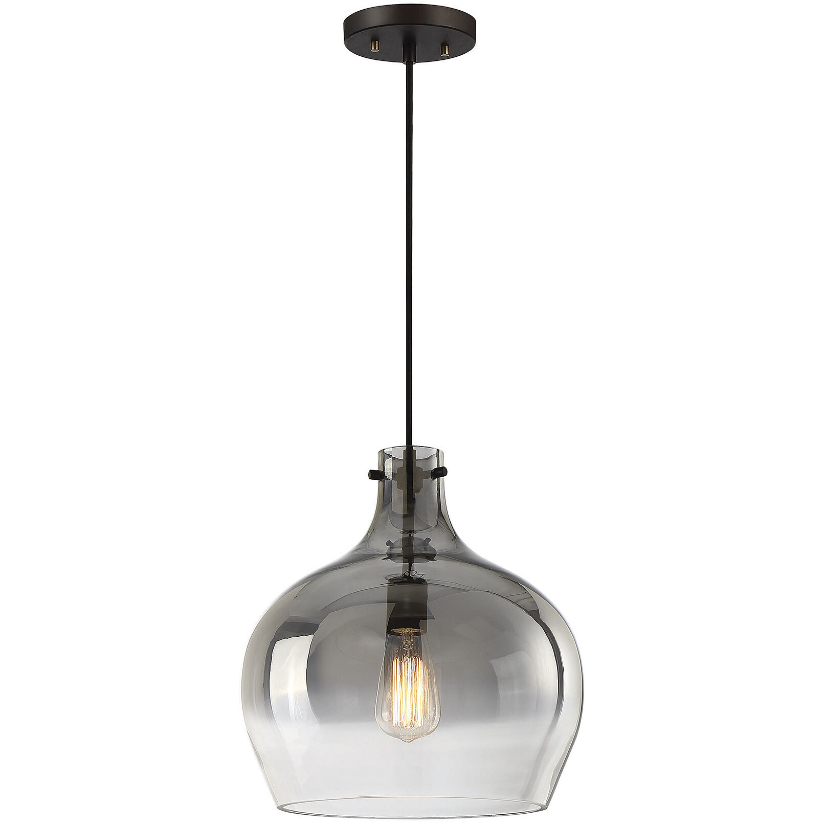Industrial 1 Light 12.75 inch Oil Rubbed Bronze Pendant Ceiling Light