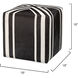 Nantucket Criss Cross 16 inch Espresso Hide w/ White Hide Stripes Ottoman
