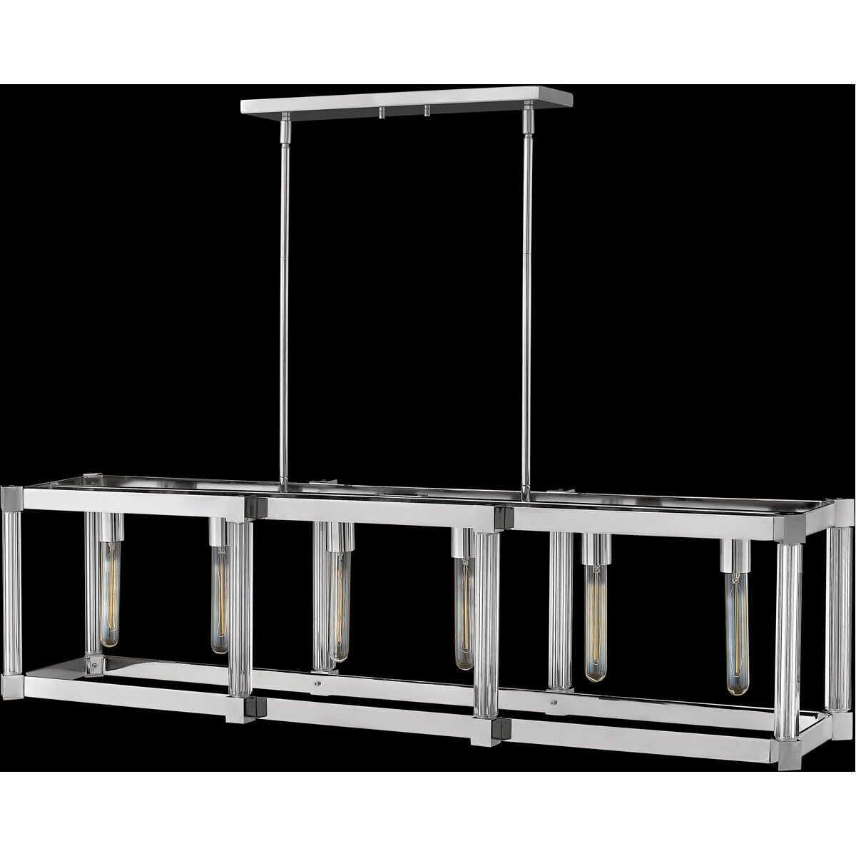 Empire 6 Light 48 inch Polished Nickel Chandelier Ceiling Light