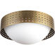 Astoria 3 Light 14 inch Vintage Brass Flush Mount Ceiling Light