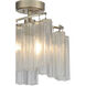 Victoria 3 Light 17 inch Golden Silver Semi-Flush Mount Ceiling Light