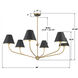 Xavier 6 Light 48 inch Vibrant Gold Chandelier Ceiling Light in Vibrant Gold and Matte Black