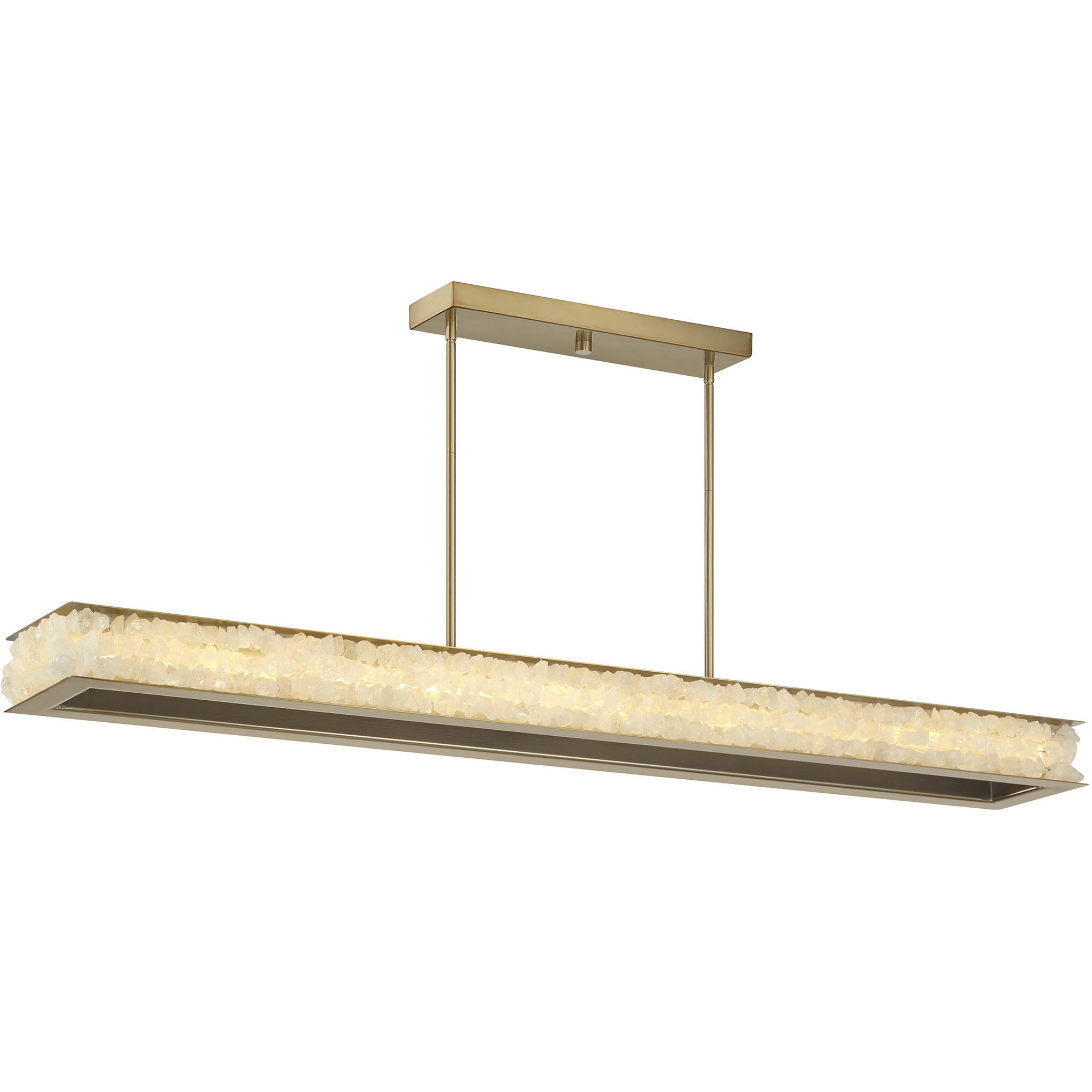 Divinely LED 60 inch Celeste Brass Island Light Ceiling Light