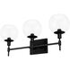 Xidane 3 Light 24 inch Matte Black Vanity Light Wall Light