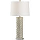 Marketplace 29 inch 100 watt Grey and Silver with Silver Leaf Table Lamp Portable Light