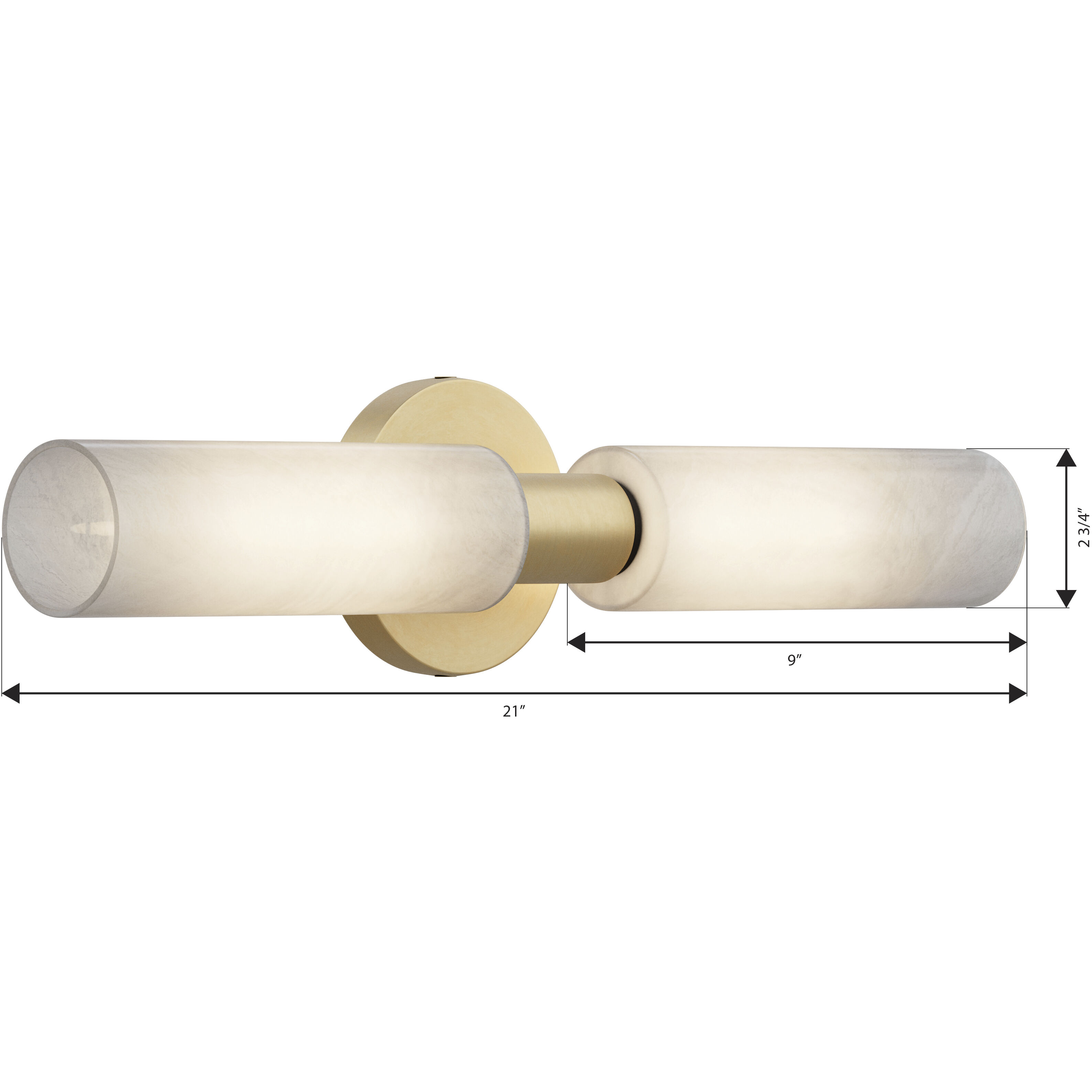 Wexmere 2 Light 21 inch Legacy Brass and Dark Matte Black Vanity Wall Light