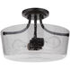 Neighborhood Tyler 2 Light 13 inch Flat Black Semi Flush Ceiling Light in Clear Seeded, Neighborhood Collection