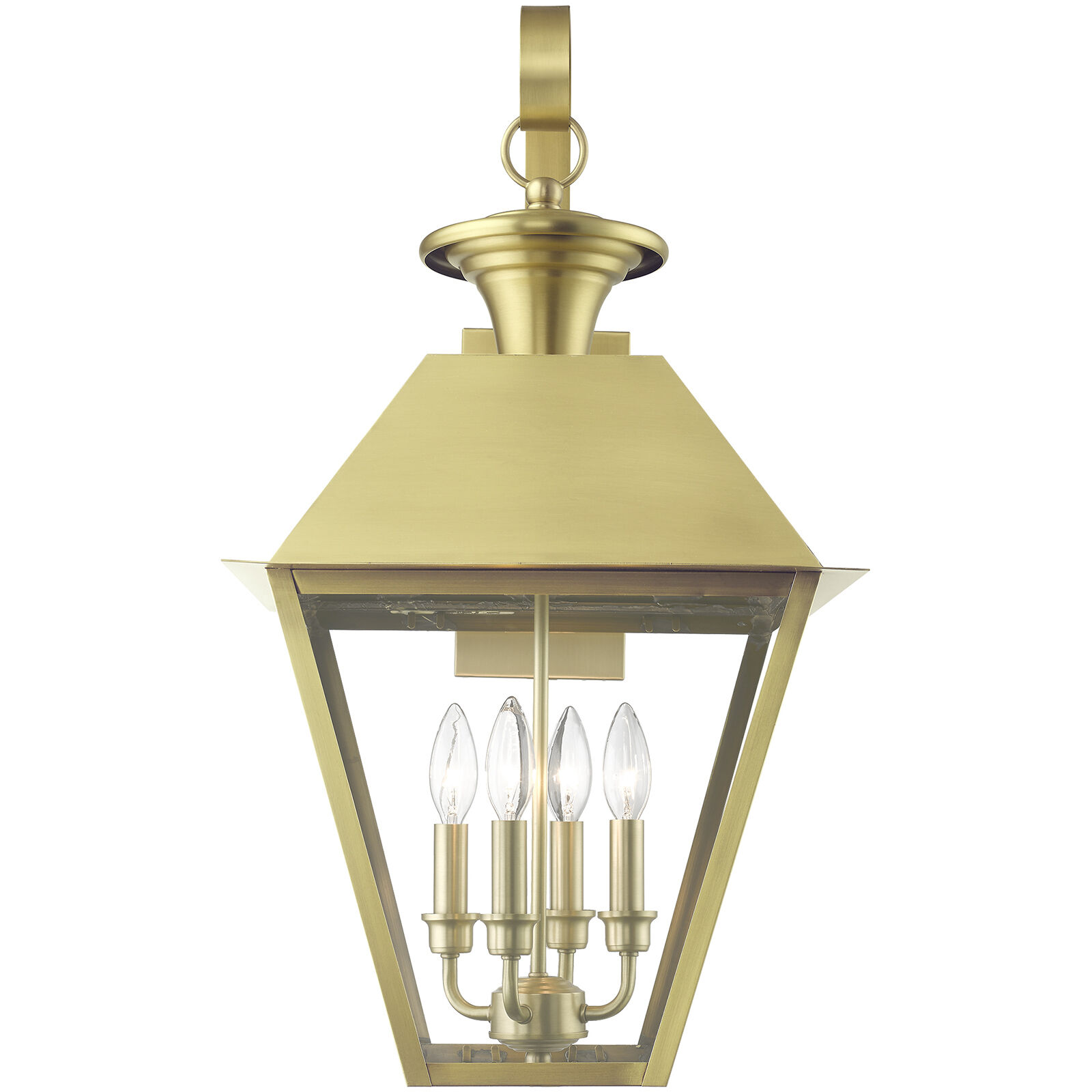 Wentworth 4 Light 28 inch Natural Brass Outdoor Extra Wall Lantern, Extra Large