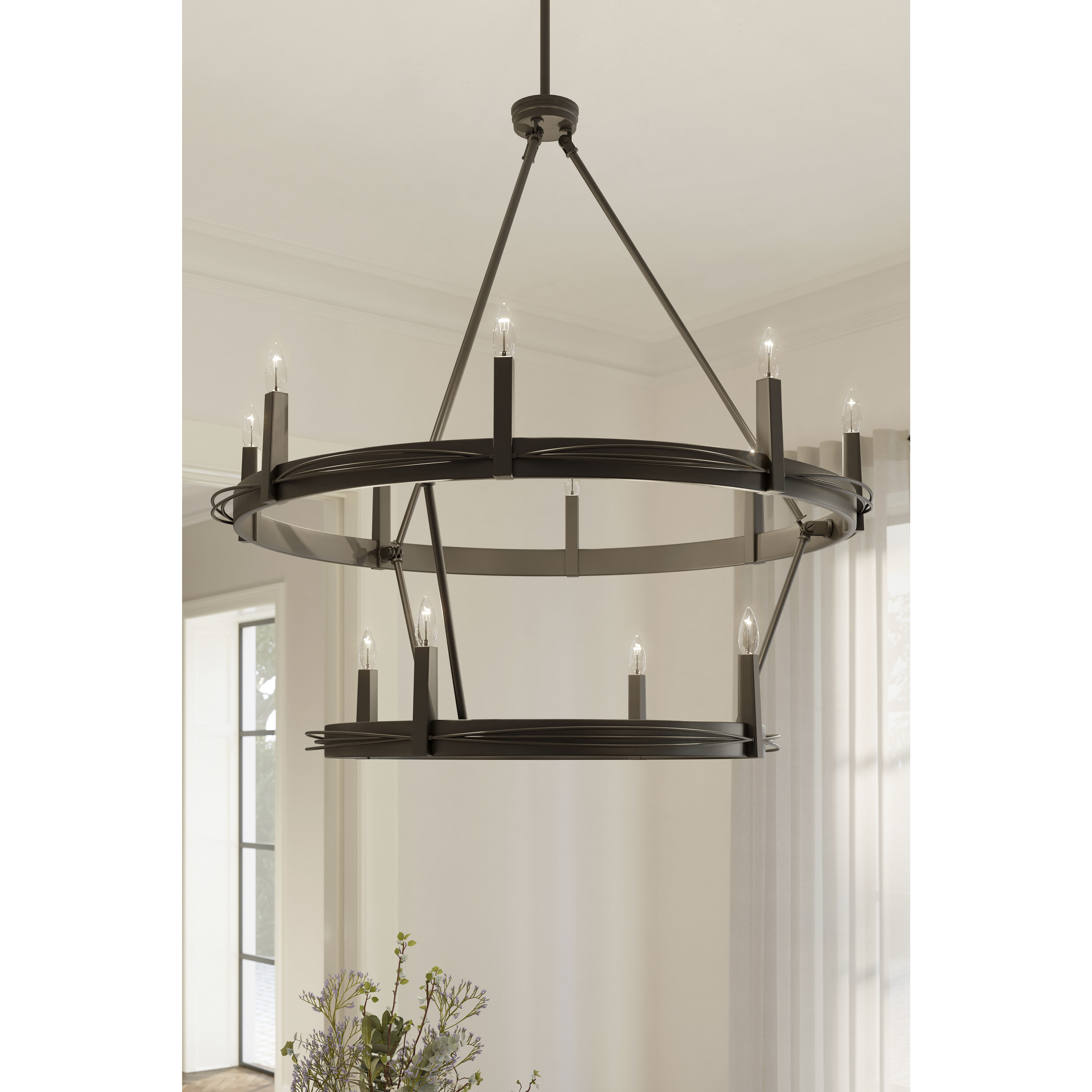Dalvor 12 Light 42.75 inch Dark Bronze Pendant Ceiling Light