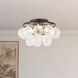 Alora Mood Faye 3 Light 17.75 inch Matte Black Semi-Flush Mount Ceiling Light in Clear Ribbed Glass