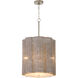 Boracay 4 Light 20.5 inch Brushed Grey Cane and Nickel Pendant Ceiling Light