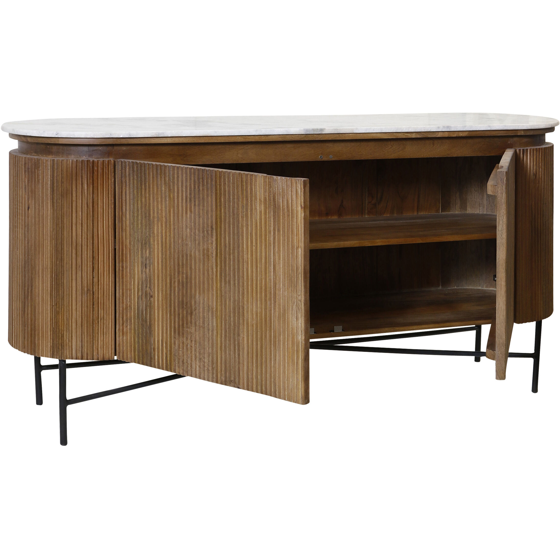 Alder 65 inch Coconut Brown and White and Black Sideboard