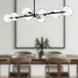 Alora Mood Willow 8 Light 48.25 inch Matte Black Linear Pendant Ceiling Light in Clear Glass