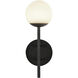 Claremont LED 13 inch Black Exterior Wall in Matte Opal Glass
