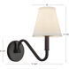 Alora Mood Sloan 1 Light 6 inch Matte Black and White Linen Wall Sconce Wall Light