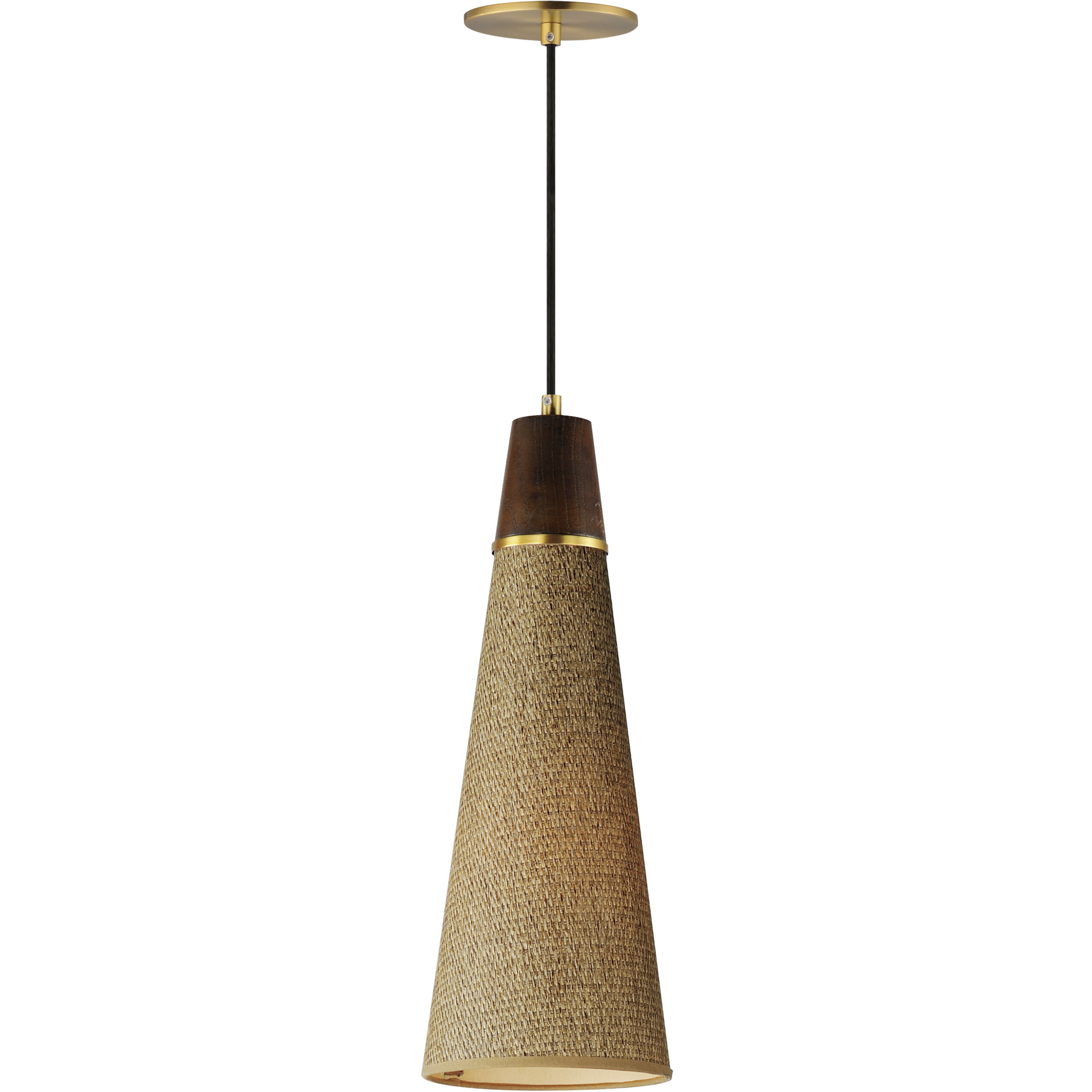 Sumatra 1 Light 7 inch Natural Aged Brass Single Pendant Ceiling Light, Elongated