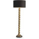 Costanza 64.57 inch 40 watt Vintage Brass and Black Granite Base Floor Lamp Portable Light