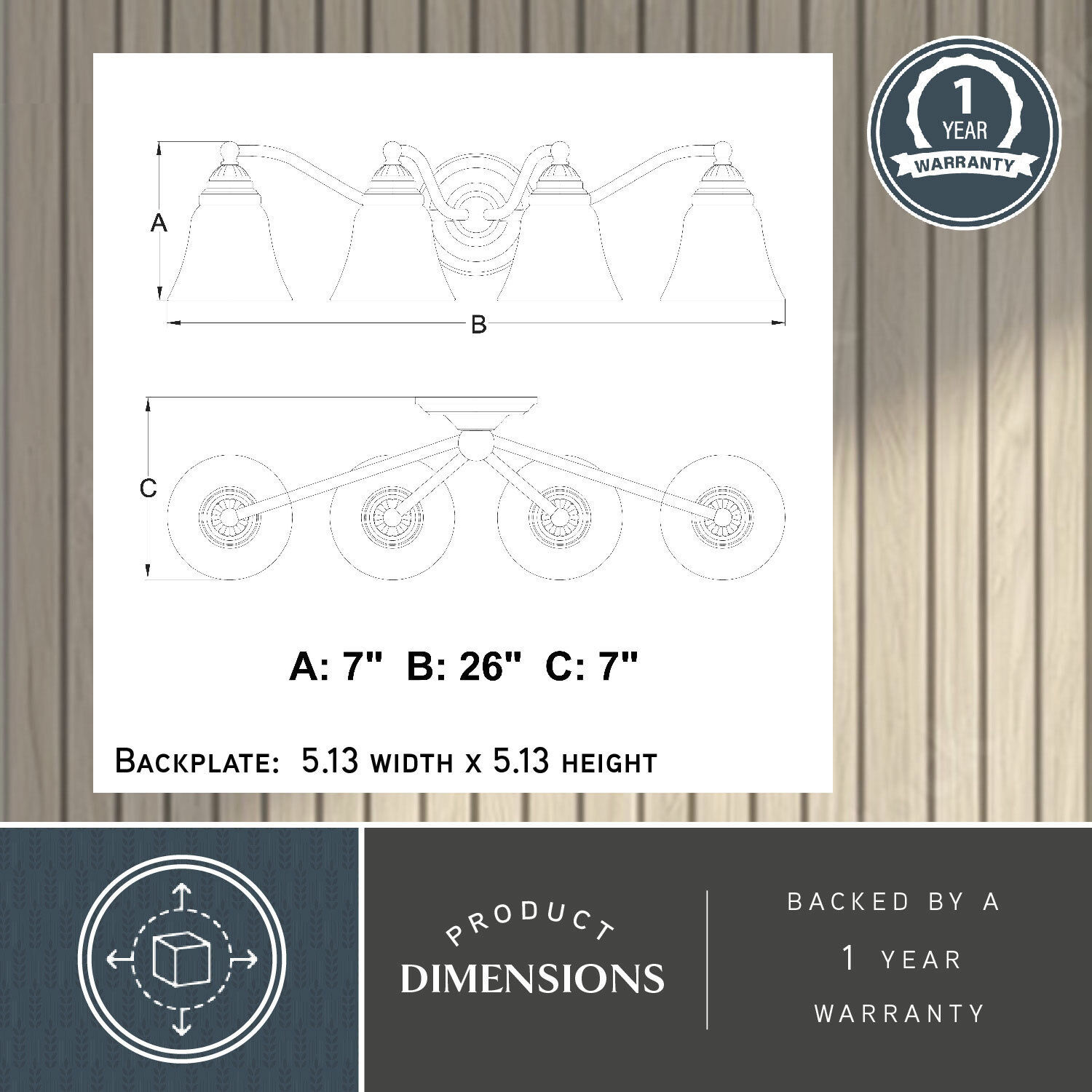 Standford LED 26 inch Oil Burnished Bronze Bathroom Light Wall Light