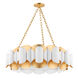 Banks 12 Light 34.5 inch Gold Leaf / White Chandelier Ceiling Light