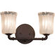 Veneto Luce 2 Light 16 inch Dark Bronze Bath Bar Wall Light in Amber (Veneto Luce), Tulip with Rippled Rim, Incandescent