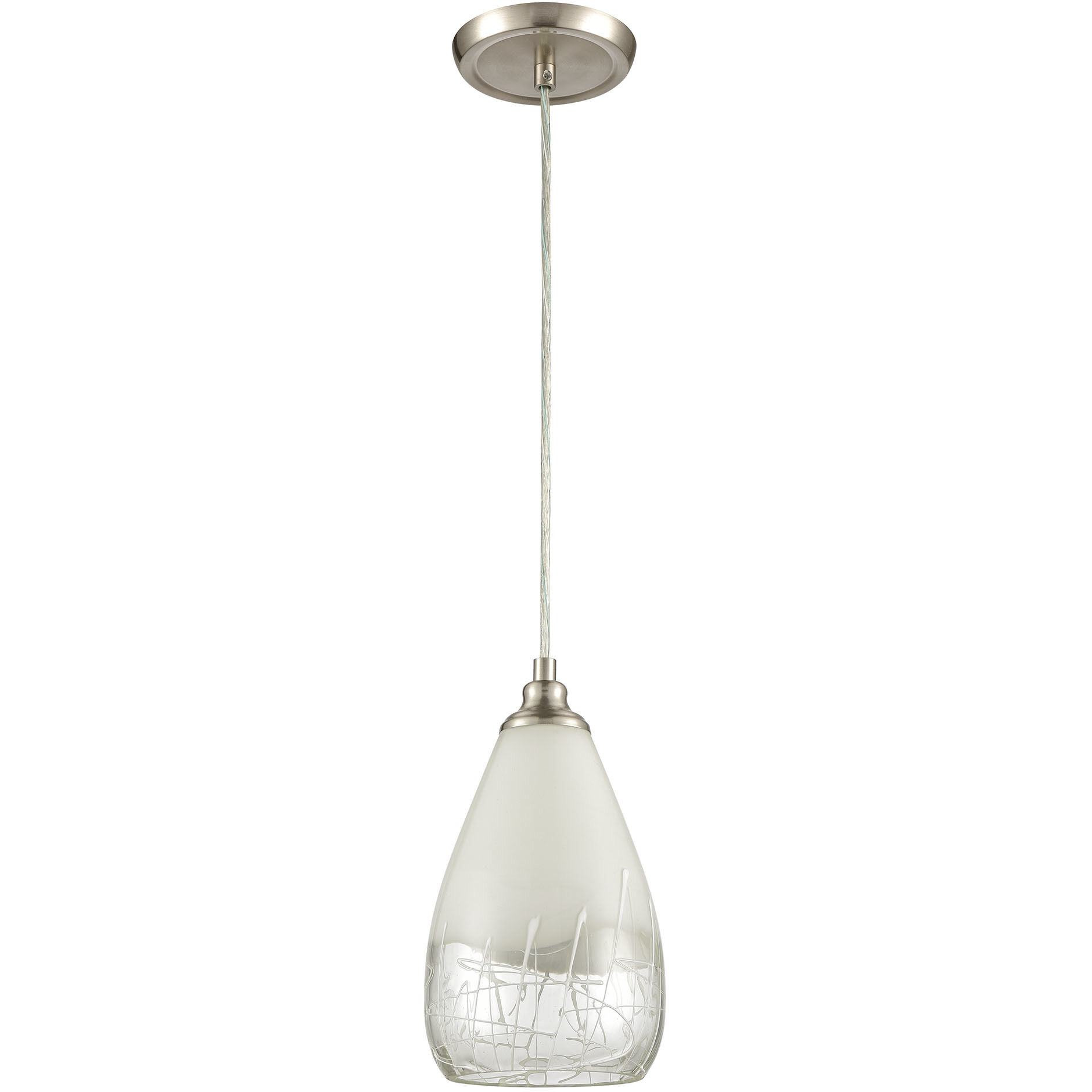 Sugarcoat 1 Light 6 inch White with Satin Nickel Mini Pendant Ceiling Light