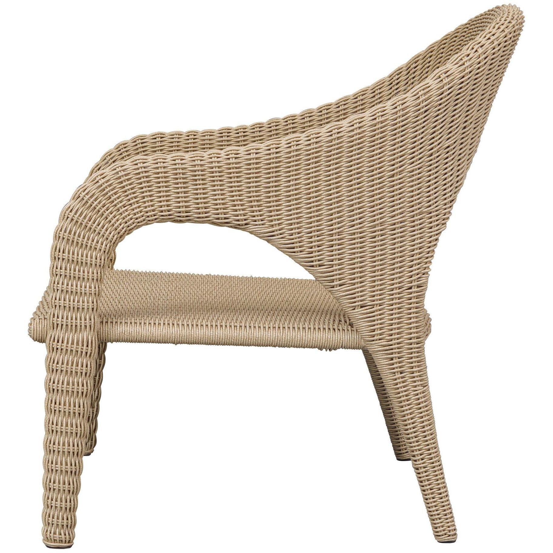 Kavali Natural Honey and Oyster White Outdoor Lounge Chair