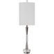 Azaria 33 inch 150 watt Polished Nickel and Crystal Buffet Lamp Portable Light