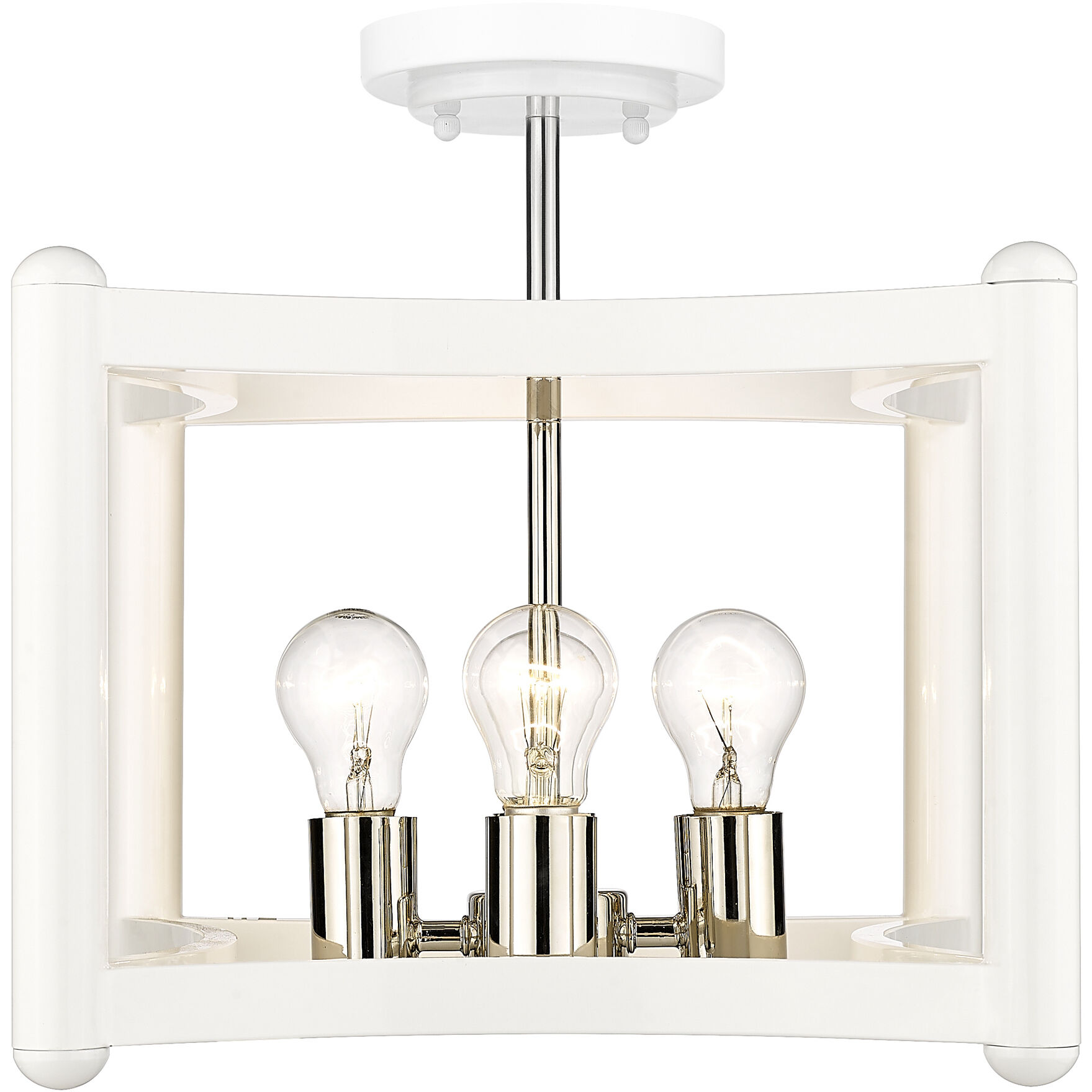 Coyle 4 Light 14 inch White with Polished Nickel Cluster Pendant Ceiling Light
