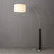 Taper 92 inch 9 watt Black and Satin Nickel Arc Floor Lamp Portable Light