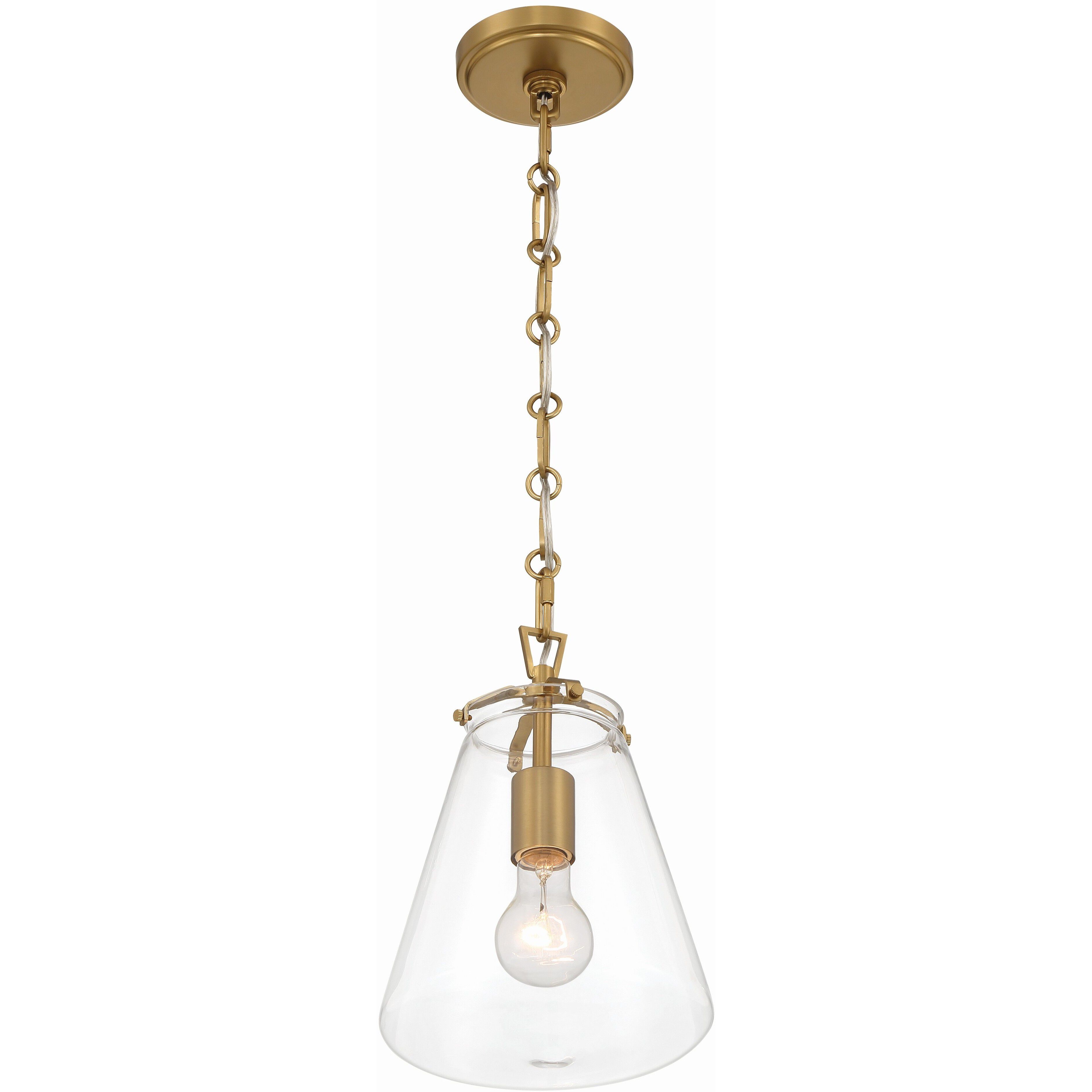 Voss 1 Light 8.25 inch Luxe Gold Mini Pendant Ceiling Light