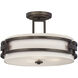 Del Ray 3 Light 18 inch Flemish Bronze Semi-Flush Ceiling Light