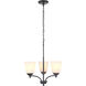 Neighborhood Tyler 3 Light 19.5 inch Flat Black Chandelier Ceiling Light in White Glass, Neighborhood Collection