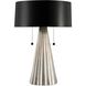 Torre 27 inch 40 watt Vintage Silver and Blackened Iron Table Lamp Portable Light