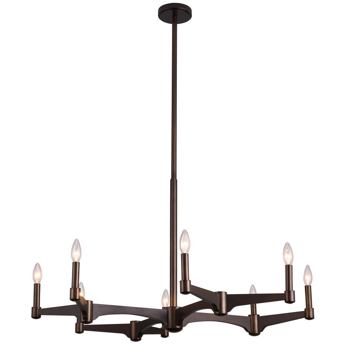 Tono 8 Light 38 inch Vintage Bronze Chandelier Ceiling Light