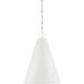 Contemporary 1 Light 18 inch White Pendant Ceiling Light