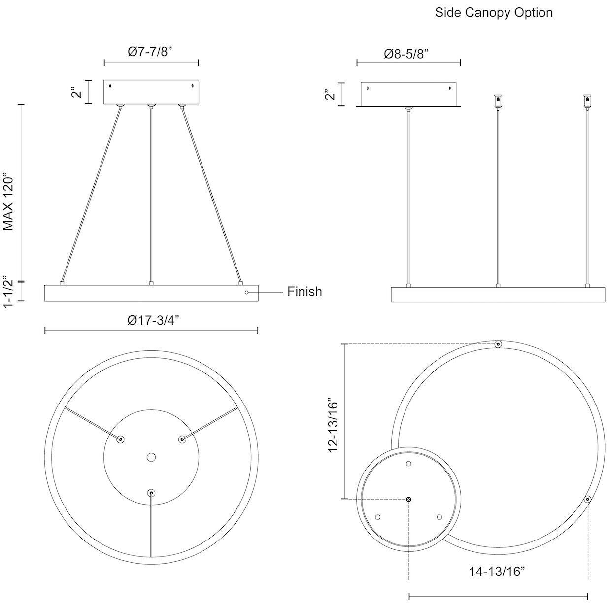 Cerchio Pendant Ceiling Light in White
