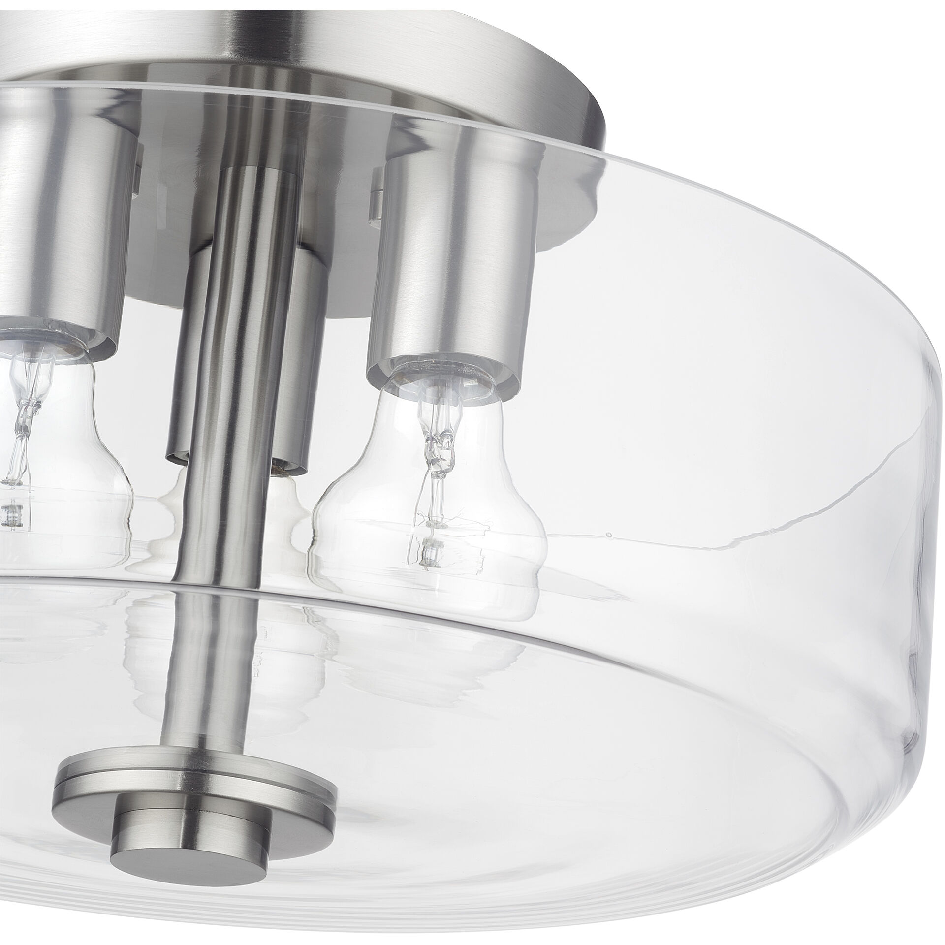 Whitworth 3 Light 14.5 inch Brushed Nickel Semi-Flush Ceiling Light