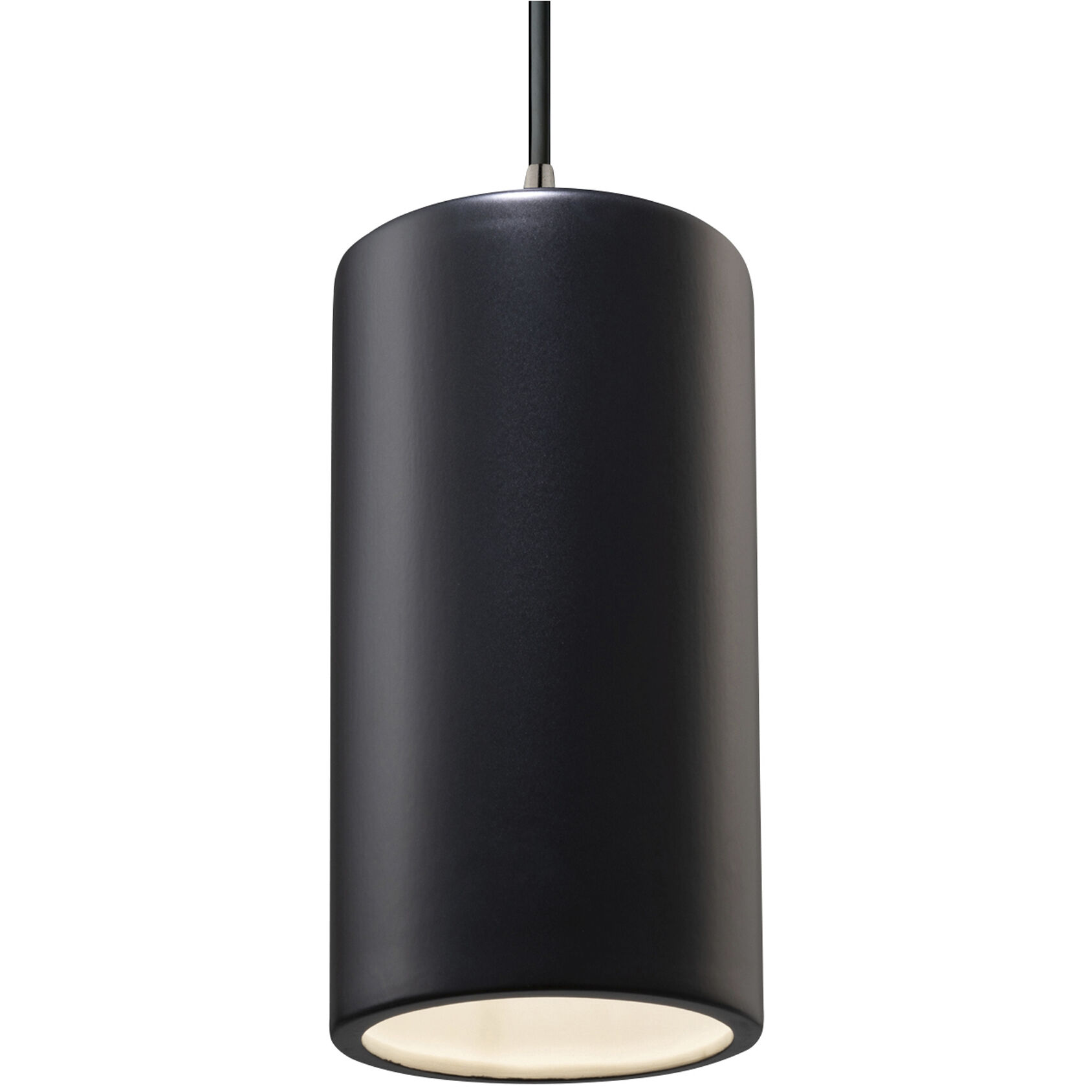 Radiance Collection LED 7 inch Polished Chrome and Carbon Matte Black and Black Pendant Ceiling Light