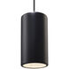 Radiance Collection LED 7 inch Polished Chrome and Carbon Matte Black and Black Pendant Ceiling Light