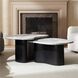 Melt 35 X 17 inch Ebony and Galaxy Marble Coffee Tables, Set of 2