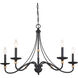 Westchester County 5 Light 34 inch Sand Coal/Skyline Gold Leaf Chandelier Ceiling Light