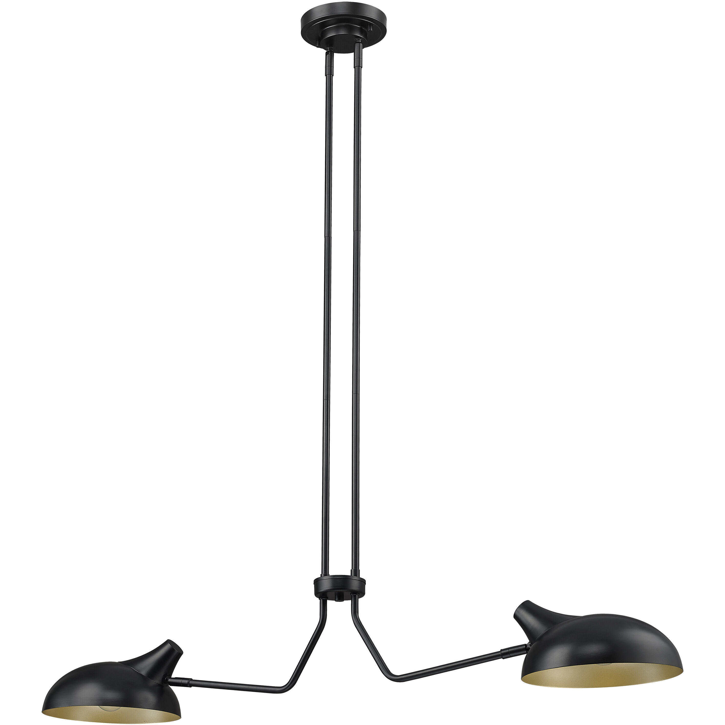 Bellamy 2 Light 46 inch Matte Black Linear Chandelier Ceiling Light