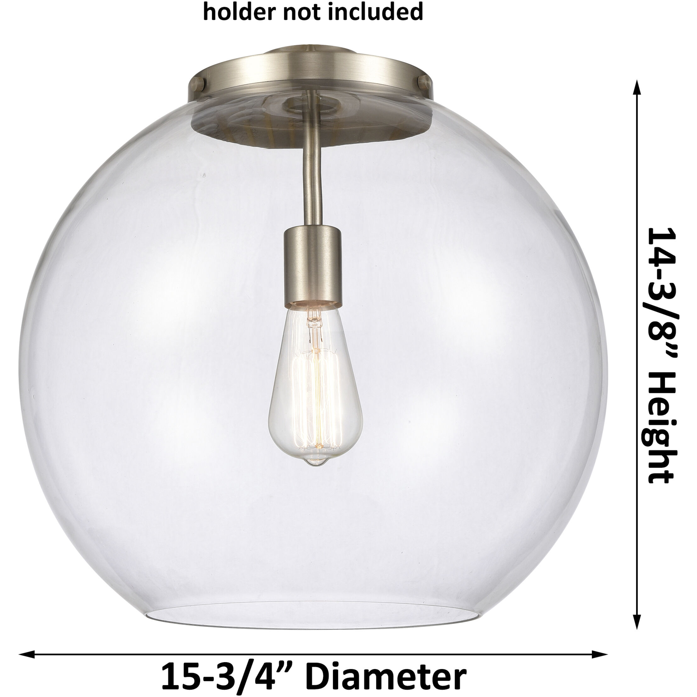Ballston Athens 3 Light 15.75 inch Brushed Satin Nickel Statement Pendant Ceiling Light in Incandescent, Seedy