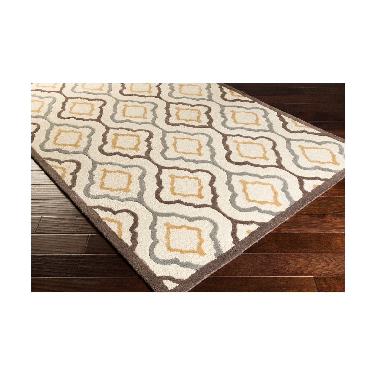 Modern Classics 96 X 30 inch Neutral and Brown Runner, Wool