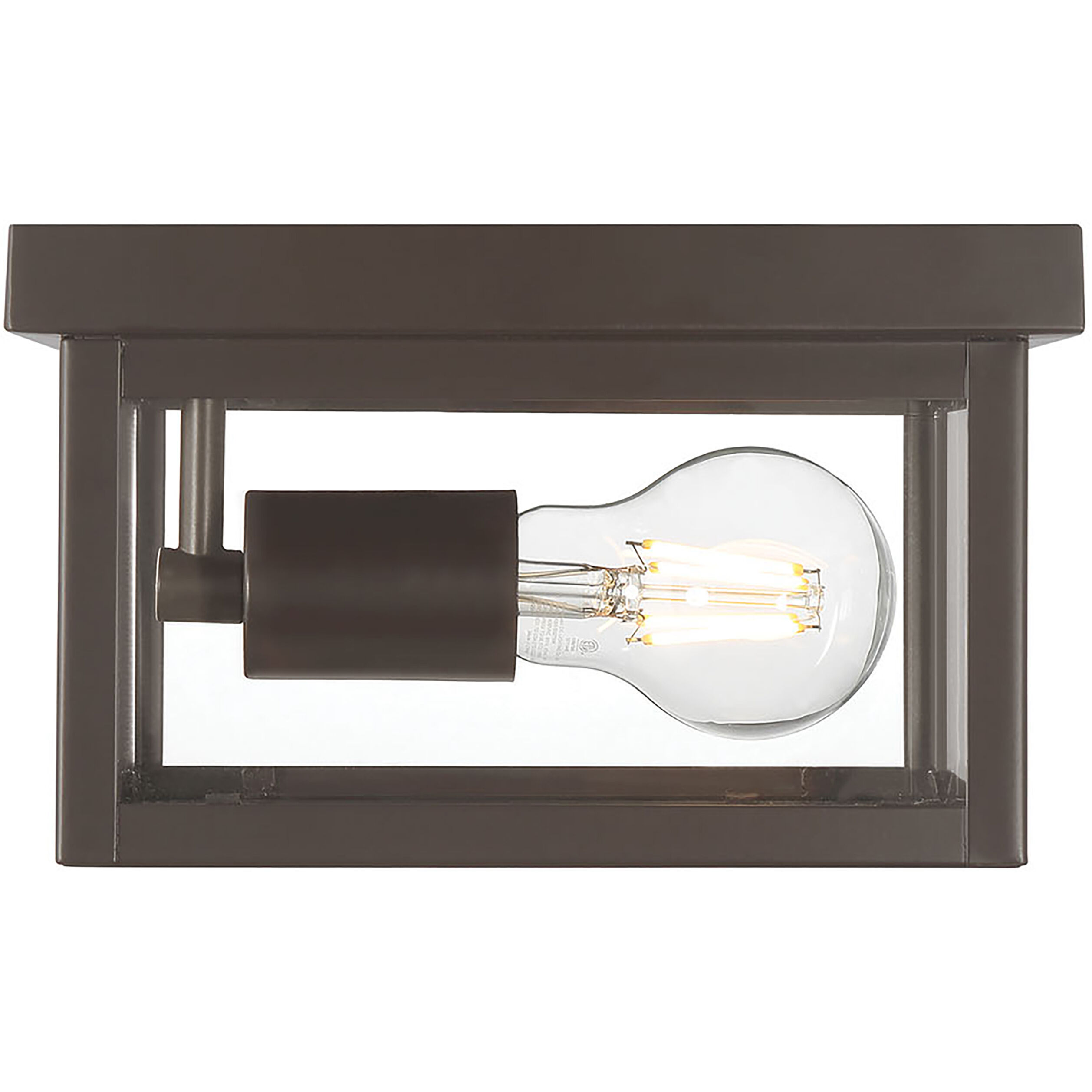 Evanton 1 Light 8 inch Powder Coated Bronze Outdoor Flush Mount