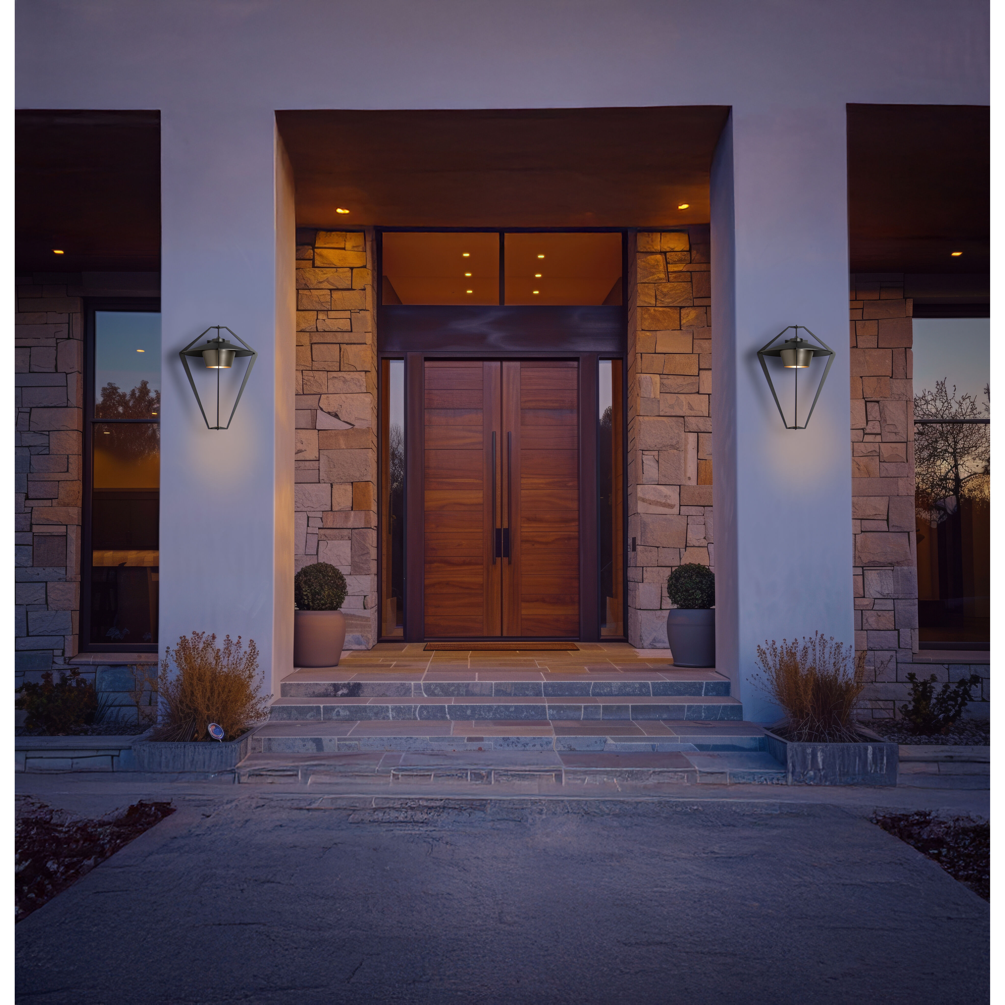 Stellar 1 Light 23.5 inch Coastal Black/Coastal Dark Smoke Outdoor Sconce, Large