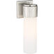 Bolivar 1 Light 4 inch Satin Nickel Sconce Wall Light in Matte White Glass