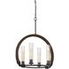 Sulmona 4 Light 24 inch Oak and Iron Chandelier Ceiling Light